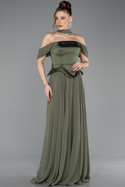 Abendkleid Lang Chiffon Khaki ABU5327