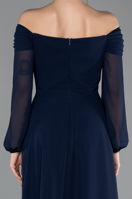 Abendkleid Lang Chiffon Marineblau ABU5591