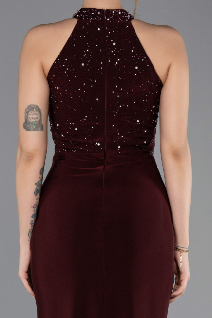 Abendkleid Lang Weinrot ABU5593