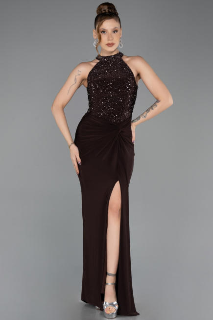 Abendkleid Lang Braun ABU5593