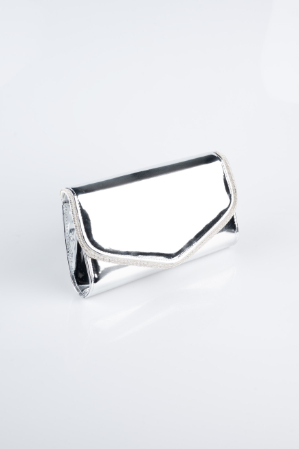Abendtasche Gespiegelt Silber KC118
