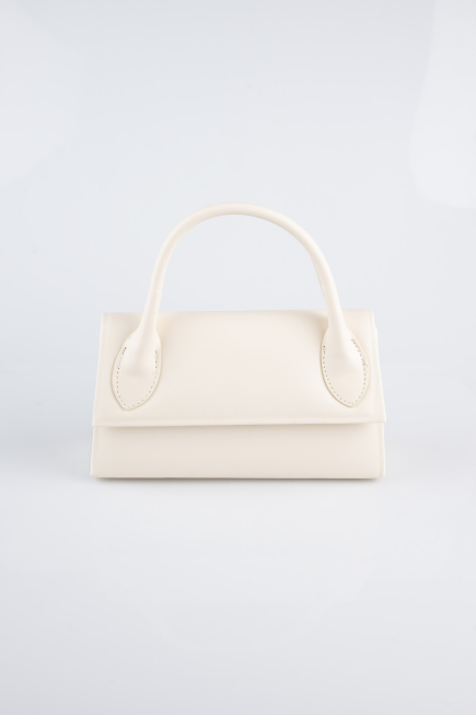 Abendtasche Leder Beige KC163