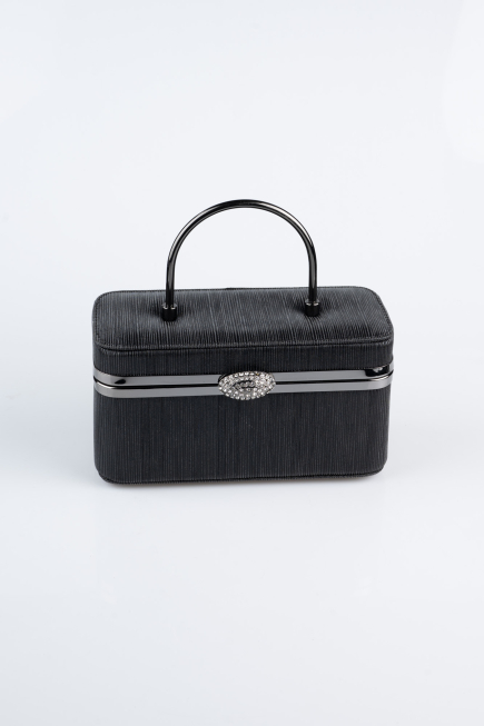 Kästchen-Tasche Laserschnitt Schwarz KC149