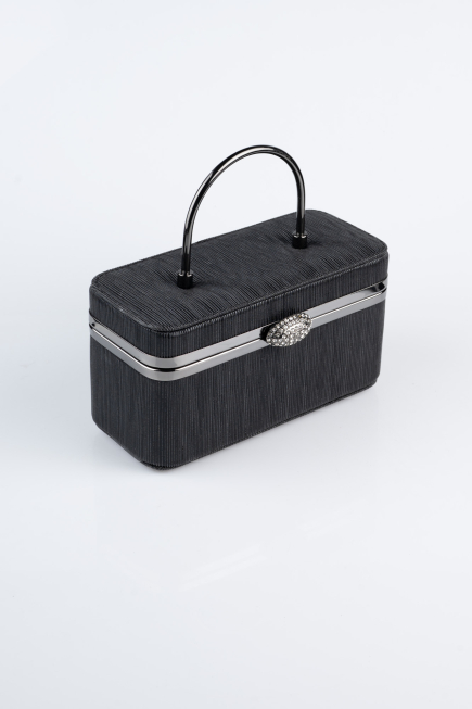 Kästchen-Tasche Laserschnitt Schwarz KC149