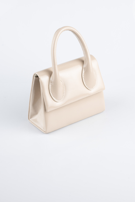 Abendtasche Lackleder Beige KC165