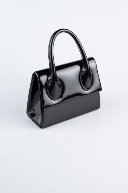 Abendtasche Lackleder Schwarz KC165