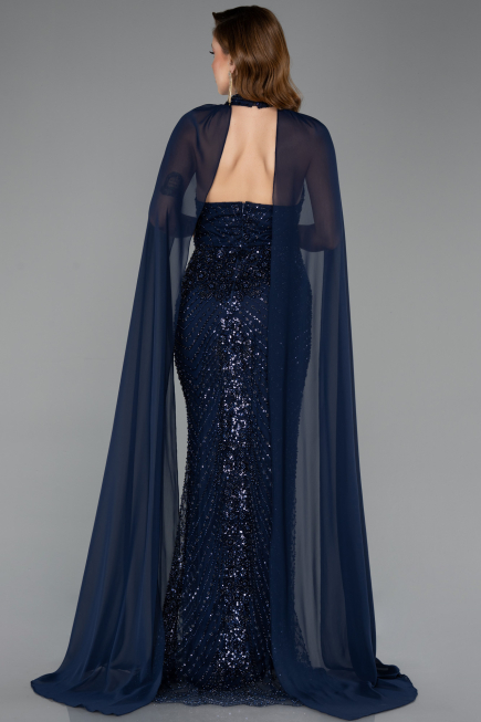 Abendkleid Lang Marineblau ABU5595