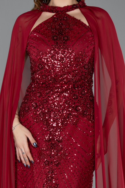 Abendkleid Lang Weinrot ABU5595