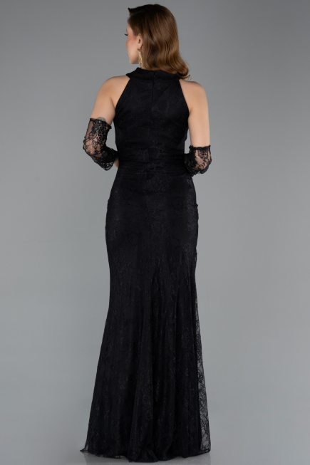 Abendkleid im Meerjungfrau-Stil Lang Spitze Schwarz ABU5598