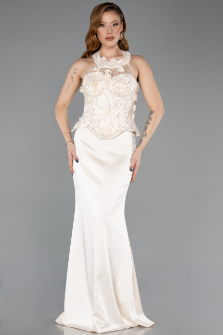 Abendkleid Lang Satin Gold ABU5601