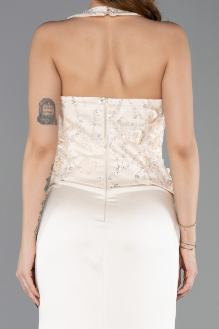 Abendkleid Lang Satin Gold ABU5601