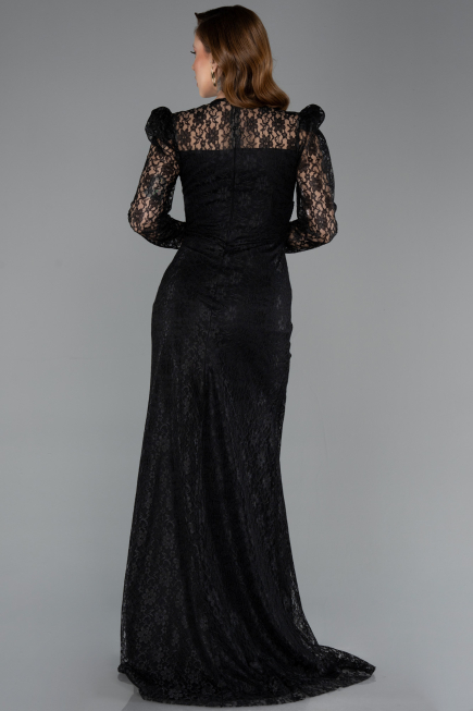 Abendkleid Lang Spitze Schwarz ABU5604