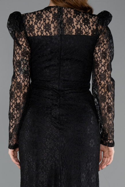 Abendkleid Lang Spitze Schwarz ABU5604