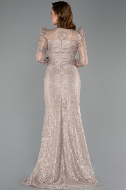 Abendkleid Lang Spitze Nerzbraun ABU5604