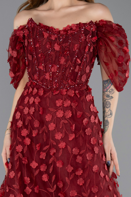 Abendkleid Lang Weinrot ABU5611