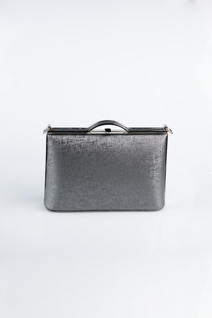 Abendtasche Gemustertes Leder Platin KC126