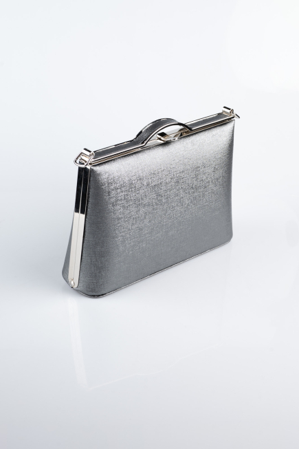 Abendtasche Gemustertes Leder Platin KC126