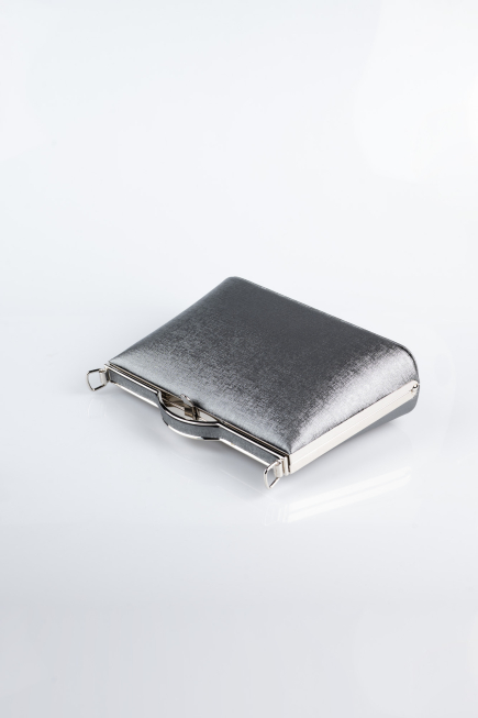Abendtasche Gemustertes Leder Platin KC126