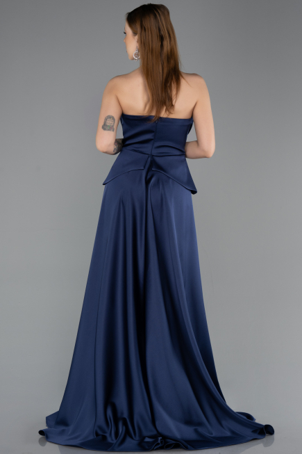 Abendkleid Lang Spitze Marineblau ABU5615