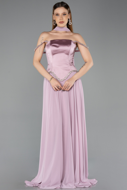 Abendkleid Lang Chiffon Puder ABU5619