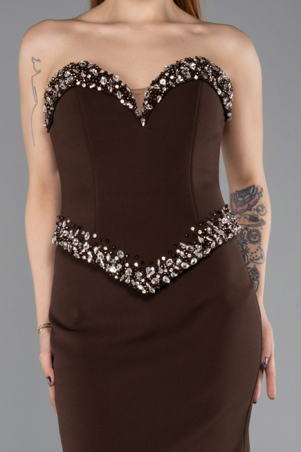 Abendkleid Lang Braun ABU5610