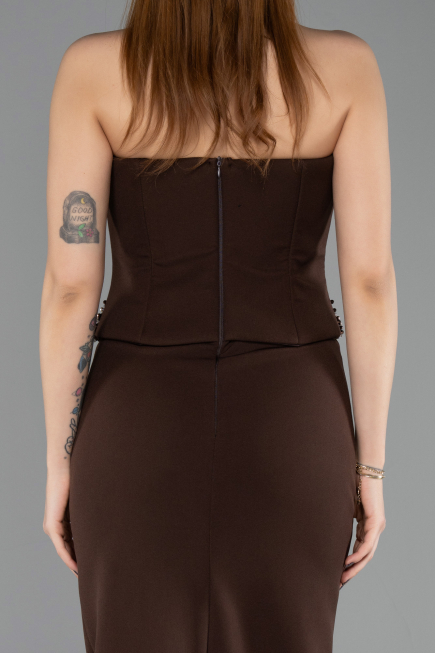 Abendkleid Lang Braun ABU5610