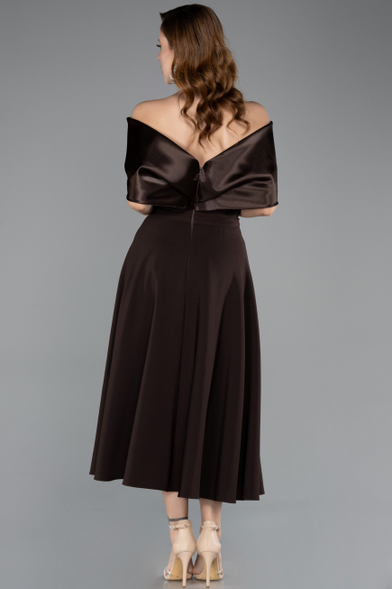 Abendkleid Midi Braun ABK2523