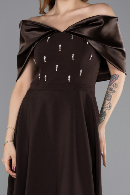 Abendkleid Midi Braun ABK2523