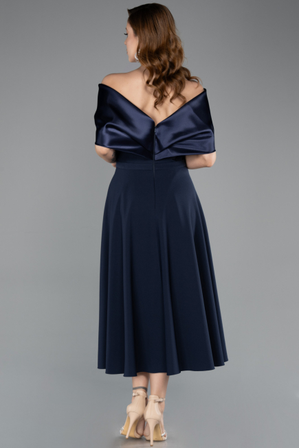 Abendkleid Midi Marineblau ABK2523