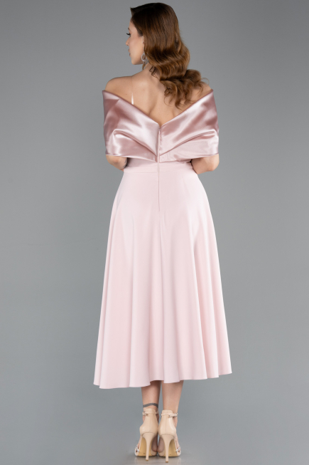 Abendkleid Midi Puder ABK2523