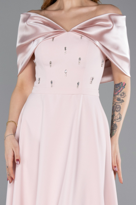 Abendkleid Midi Puder ABK2523