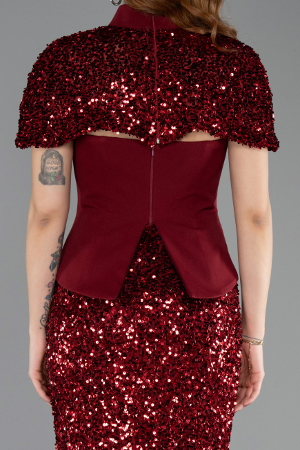 Abendkleid Lang Weinrot ABU5640