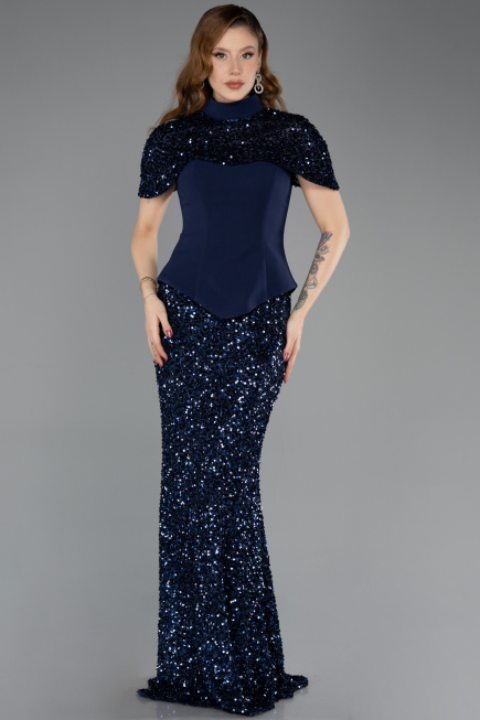Abendkleid Lang Marineblau ABU5640