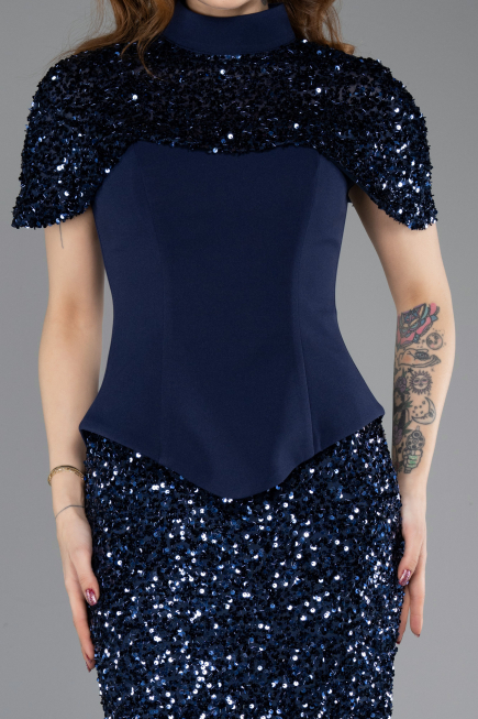 Abendkleid Lang Marineblau ABU5640
