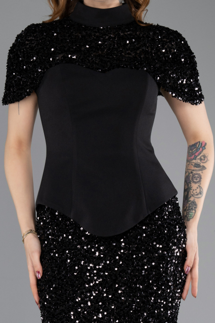 Abendkleid Lang Schwarz ABU5640