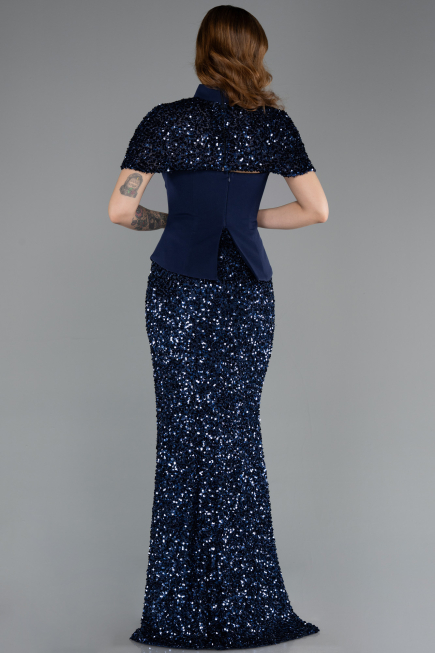 Abendkleid Lang Marineblau ABU5640