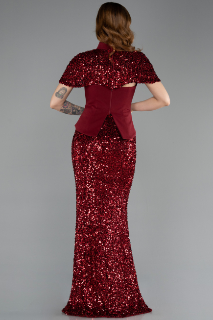 Abendkleid Lang Weinrot ABU5640