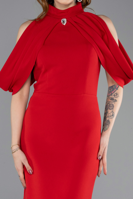 Abendkleid Midi Rot ABK2517