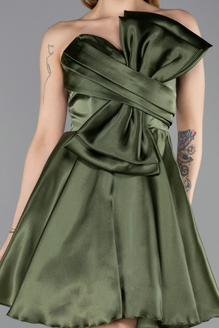 Partykleid Kurz Satin Khaki ABK2510