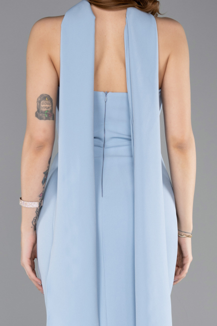 Abendkleid im Meerjungfrau-Stil Lang Eisblau ABU5627