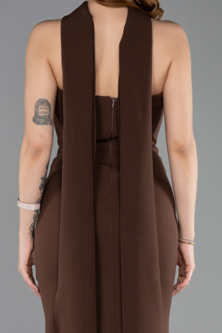 Abendkleid im Meerjungfrau-Stil Lang Braun ABU5627