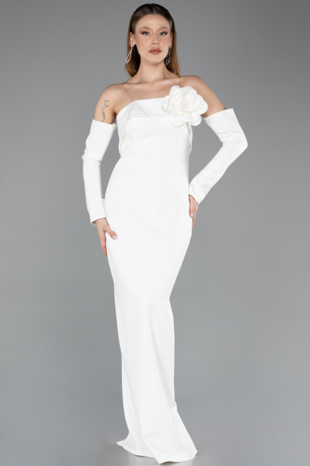 Abendkleid Lang Weiß ABU5629