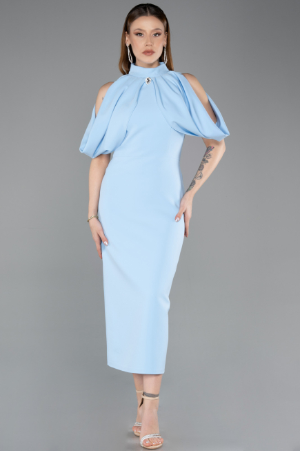 Abendkleid Midi Eisblau ABK2517