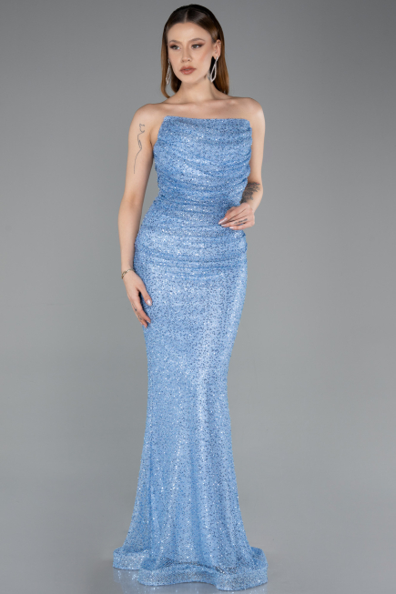 Abendkleid Lang File Indigo ABU5636