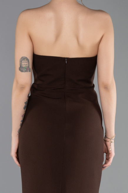 Abendkleid im Meerjungfrau-Stil Lang Braun ABU5680