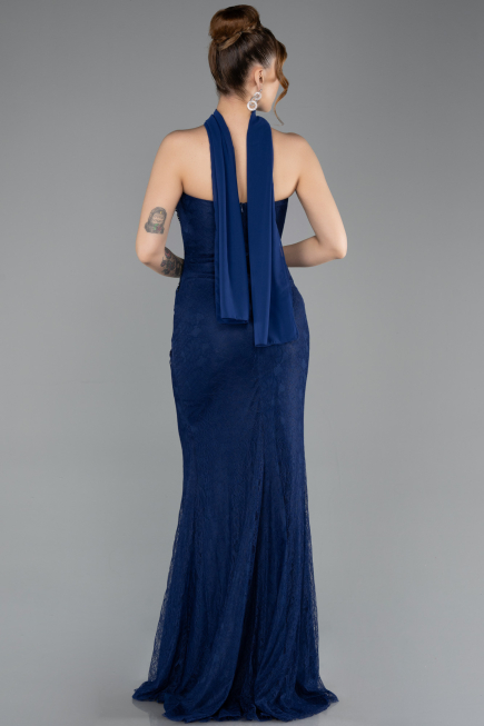 Abendkleid Lang Spitze Marineblau ABU5686