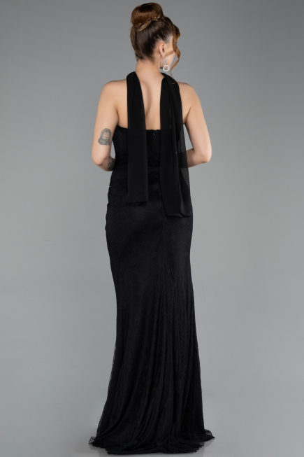 Abendkleid Lang Spitze Schwarz ABU5686