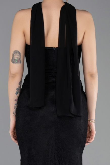 Abendkleid Lang Spitze Schwarz ABU5686