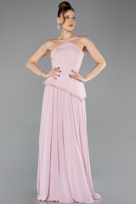 Abendkleid Lang Chiffon Puder ABU5681