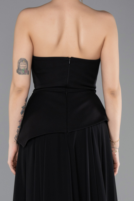 Abendkleid Lang Chiffon Schwarz ABU5681